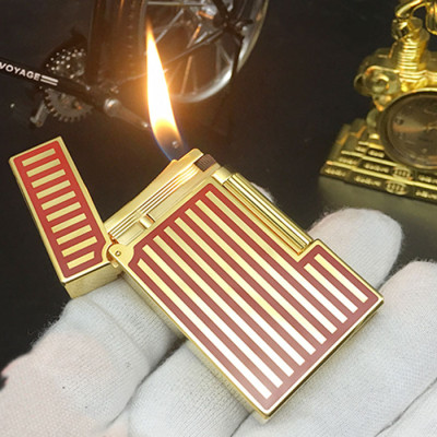 Vỏ Hột Quẹt Bật Lửa Upon Gas Đá D123V Họa Tiết Sơn Mài Hoa Văn Kẻ Dọc Đẹp Độc Lạ - Dùng Gas Đá Cao Cấp