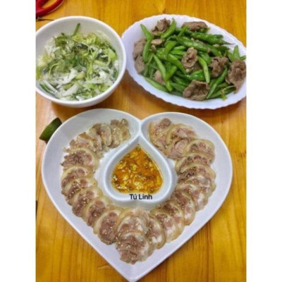 Đĩa tim sứ trắng Bát Tràng (hàng đẹp)