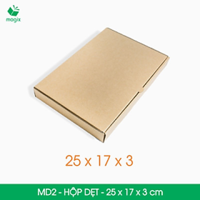 MD2 - 25x17x3 cm - 50 Thùng hộp carton trơn đóng hàng