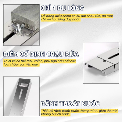 Đế kẹp đá mài dao DandiHome inox 304 gác bếp tiện lợi