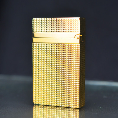 Vỏ Hột Quẹt Bật Lửa Ga Đá Upon D26V/B Họa Tiết Ô Vuông Nhỏ, Sang Trọng, Lịch Lãm - Dùng Ga Đá Cao Cấp