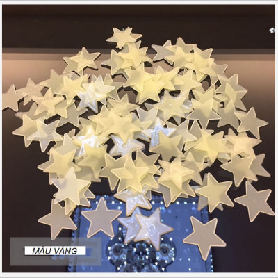Ngôi sao - hoa tuyết dạ quang 3cm - 2 bộ (150 ngôi sao và hoa)