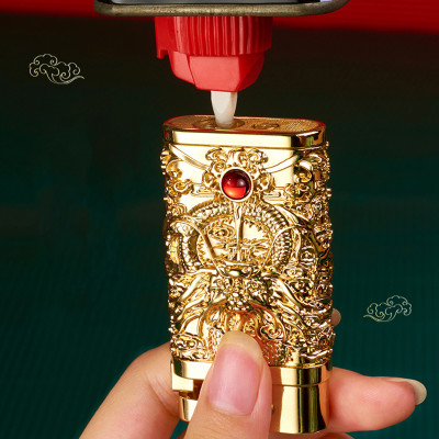 Vỏ Hột Quẹt Bật Lửa Xăng Đá Yubang YB03 Hình Rồng Cuộn 4 Mặt Nhả Ngọc Cực Đẹp
