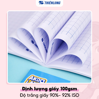 Combo 5/10 Tập học sinh Thiên Long 96 trang 4 ô ly vuông 2mm 100gsm TP-NB061/AK - Vở học sinh Akooland dày, thiết kế đẹp
