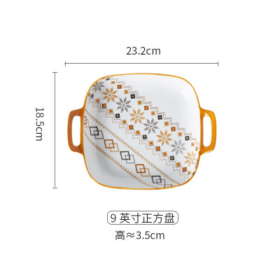 Bán lẻ bộ bát đĩa Thổ Cẩm Cam thương hiệu GOSU tráng men