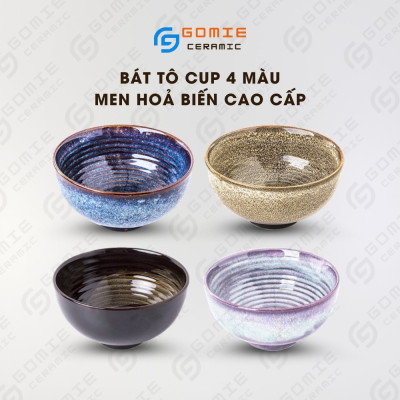 Bát Tô Sâu 17x9.5cm 4 Men Tuyệt Đẹp - Bát Tô Cup Có 4 Màu Men Cao Cấp