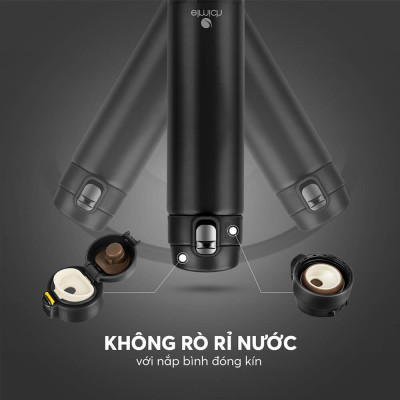 Bình giữ nhiệt inox 304 Elmich EL8295 dung tích 500ml, Hàng chính hãng, nắp bật 1 chạm, có miệng rót - JoyMall