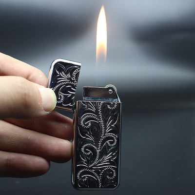 Hột Quẹt Bật Lửa Gas Đá XF624 Khắc Họa Tiết Hình Rồng, Hoa Văn, Thỏi Vàng 999 Siêu Mỏng Nhẹ Tiện Lợi - Giao Hình Ngẫu Nhiên