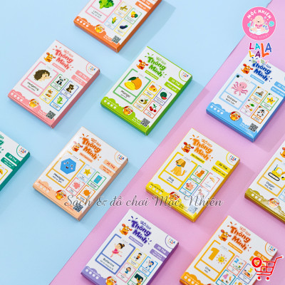 Thẻ học thông minh Mini Flashcard song ngữ Anh - Việt nhiều chủ đề cho bé - Thương hiệu Lalala baby