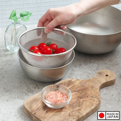Rổ tròn đáy sâu Echo Metal φ18cm, làm từ chất liệu inox không gỉ, độ bền đẹp lâu dài theo thời gian - Hàng nội địa Nhật Bản