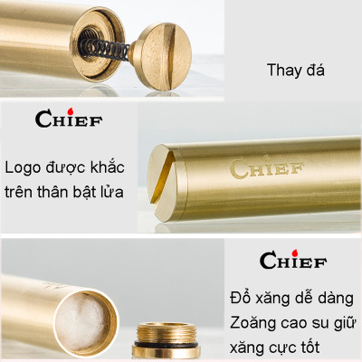 Vỏ Hộp Quẹt Bật Lửa Xăng Đá CF-045 Kiểu Dáng Nhị Khúc Siêu Nhỏ - Vàng