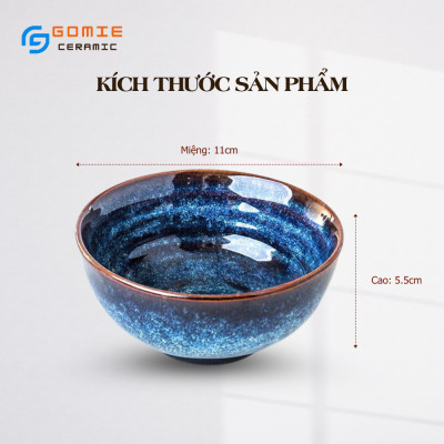 Bát cơm D11 men xanh hoả biến - Bát Men Xanh Biển cực đẹp và tinh tế - An toàn sức khỏe người tiêu dùng - Gốm Sứ Cao Cấp Bát Tràng
