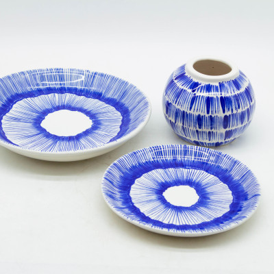 Dĩa Tròn Sâu 02 (22 cm) - Họa Tiết Vẽ Tay