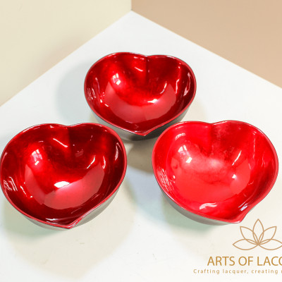 Bát Sơn Mài Trái Tim Đỏ