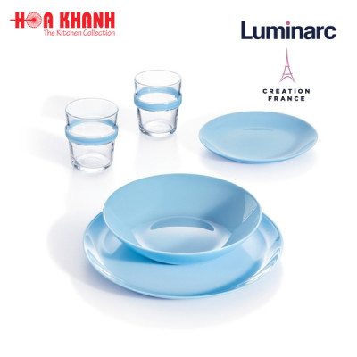 Đĩa Sâu Thủy Tinh Luminarc Diwali Light Blue 20cm chịu nhiệt, kháng vỡ - 1 đĩa - P2021