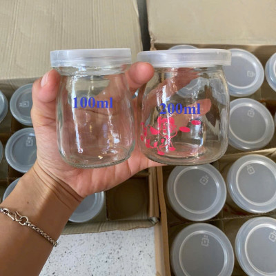 Set 12 hũ sữa chua thủy tinh 200ml in hình thú - Giao ngẫu nhiên