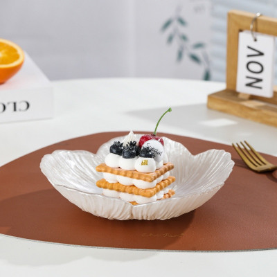 Set 3 Đĩa Thủy Tinh Ngọc Trai - Khay Thủy Tinh Đựng Trái Cây Hình Cánh Hoa Sang Trọng Phong Cách Bắc Âu Trang Trí Nội Thất - HÀNG CHÍNH HÃNG MINIIN