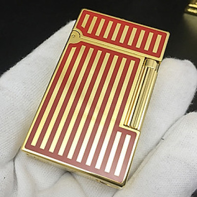 Vỏ Hột Quẹt Bật Lửa Upon Gas Đá D123V Họa Tiết Sơn Mài Hoa Văn Kẻ Dọc Đẹp Độc Lạ - Dùng Gas Đá Cao Cấp