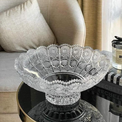 Chân bồng pha lê mài Bohemia M57 (đk 30,5cm)