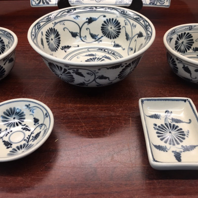 Bộ 12 Sản Phảm Chén Dĩa Vẽ Họa Tiết Cao Cấp Gốm Sứ Bát Tràng