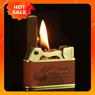 Vỏ Hột Quẹt Bật Lửa xăng đá bọc da Jobon ZB-612E họa tiết hình rồng, đại bàng