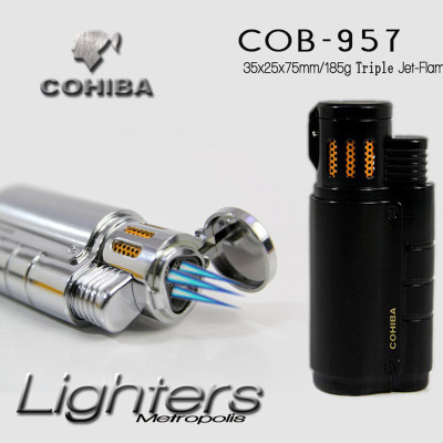 Vỏ Hột Quẹt Bật Lửa khò 3 tia  COB-957 Thiết Kế Độc Lạ Lửa Khò Cực Mạnh - Dùng Gas Cao Cấp