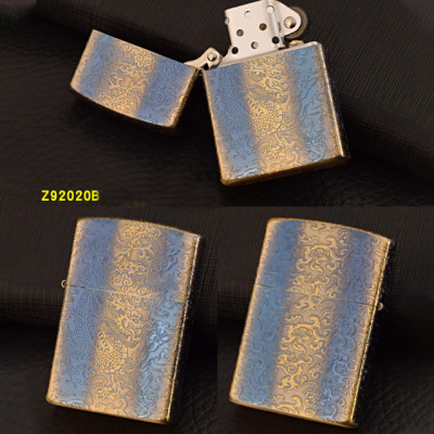 Vỏ Hột Quẹt Bật Lửa Xăng Đá Zorro Z92020B Họa Tiết Hoa Văn Rồng- Dùng Xăng Bấc Đá Cao Cấp