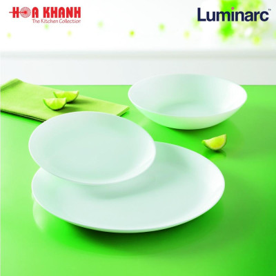 Đĩa Thủy Tinh Luminarc Diwali Trắng 27cm - bộ 6 đĩa - N3604