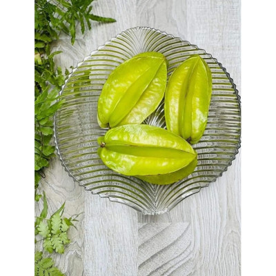 Đĩa Thuỷ Tinh Pha Lê Hình Chiếc Lá kt 24x24cm Đựng Hoa Quả Bánh Kẹo - HÀNG CHÍNH HÃNG MINIIN