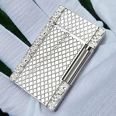 Vỏ Hột Quẹt Bật Lửa Upon D128T Hoa Văn Kẻ Sọc Lưới Cao Cấp Đẹp Độc Lạ - Dùng Gas Đá