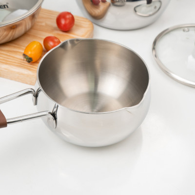 Quánh Inox 3 lớp đúc liền khối miệng rót Kalpen Baby Rinmer size 12cm