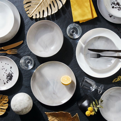 Đĩa sâu thủy tinh Luminarc Diwali Granit Marble 20cm kháng vỡ, chịu nhiệt - 1 cái - P9835