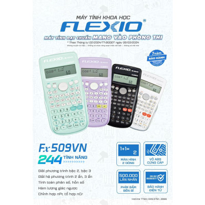 Máy Tính Khoa Học Flexio - Thiên Long Fx509VN - Màu Đen