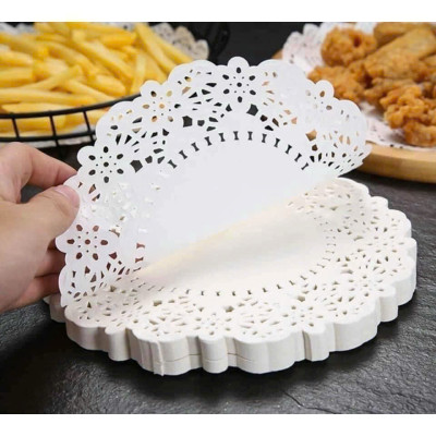 Set 140 Tờ Giấy Nến Lót Đĩa Thấm Dầu Mỡ 21cm – Hoạ Văn Đục Lỗ Sang Trọng, Siêu Tiện Lợi, Giữ Đĩa Thức Ăn Sạch Đẹp