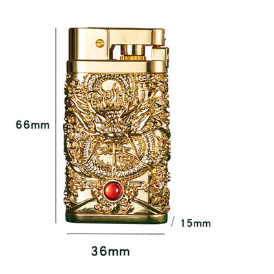 Vỏ Hột Quẹt Bật Lửa Xăng Đá Yubang YB03 Hình Rồng Cuộn 4 Mặt Nhả Ngọc Cực Đẹp