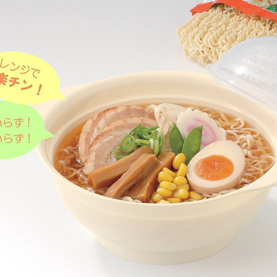 Combo bát tô dùng trong lò vi sóng 1.2L + hộp thực phẩm nắp mềm có quai 800ml - made in Japan