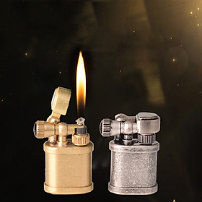 Vỏ Hột Quẹt Bật Lửa Thủ Công TC1703 Kiểu Dáng Nhỏ Gọn Bằng Đồng Cực Chất - Màu Vàng