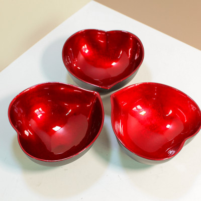 Bát Sơn Mài Trái Tim Đỏ