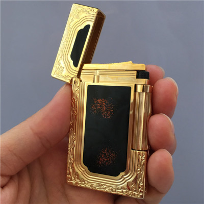 Vỏ Hột Quẹt Bật Lửa Upon D35V Họa Tiết Sơn Mài Kim Tuyến Sang Trọng Tiếng Kêu Hay - Dùng Gas Đá Cao Cấp