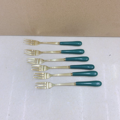 BỘ 6 DĨA ĂN HOA QUẢ CÁN SỨ CAMELIA  THÂN KIM LỌI MẠ VÀNG CAO CẤP - ANTH423