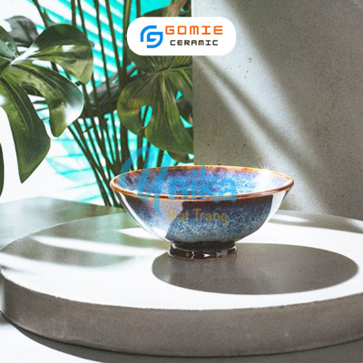 Bát Cơm Miệng Loe Xanh Hoả Biến - Gốm Sứ Cao Cấp Bát Tràng