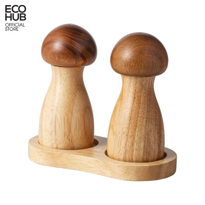 Dụng cụ xay tiêu có cầm tay ECOHUB bằng gỗ dạng hình nấm (Pepper Grinder) | E00415