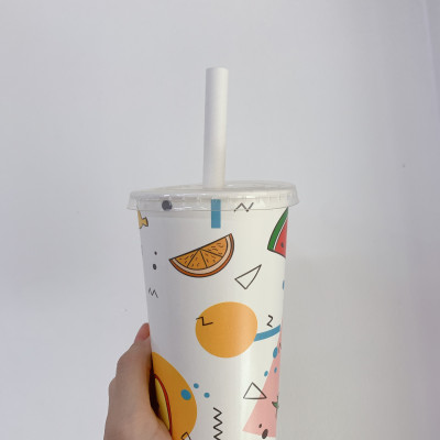 túi 500 gram ống hút giấy Clean paper Straw size 12mm màu trắng dùng để uống trà sữa