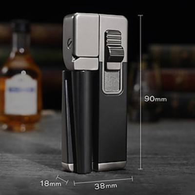 Vỏ Hộp Quẹt Bật Lửa Gas 1 Tia Lửa Ngang Jobon ZB-7002 Kiêm Tau Nhỏ Gọn Tiện Lợi + Tặng Kèm Dụng Cụ Chỉnh Lửa To Nhỏ