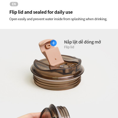 Ly giữ nhiệt 500ml LocknLock màu đen LHC4357BLK Metro Cafe Tumbler, Hàng chính hãng, Thép 304 không gỉ, có dây đeo tay - JoyMall