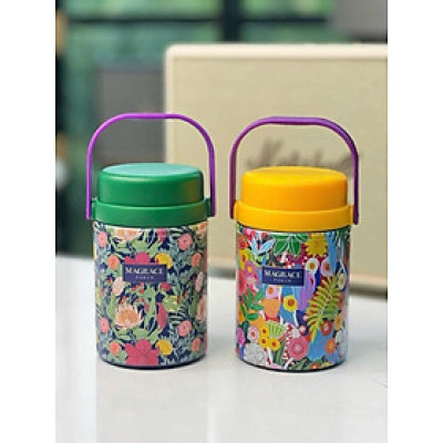 Cặp lồng Magrace Paris họa tiết hoa 520ml Hàng chính hãng