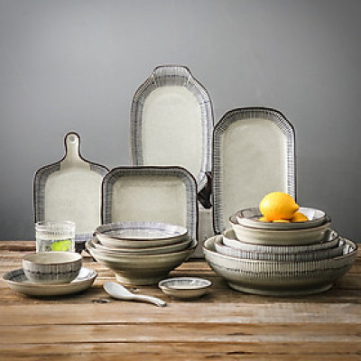 Bán lẻ bộ bát đĩa men tiêu cổ GOSU tráng men cao cấp