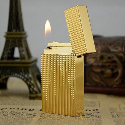 Vỏ Hột Quẹt Bật Lửa Upon D12V Họa Tiết Kẻ Dọc Tạo Lượn Sóng Độc Đáo - Dùng Ga Đá Cao Cấp