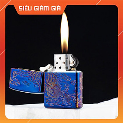 Hột Quẹt Bật Lửa Xăng Đá Chief CF1350L Khắc Họa Tiết Chim Phượng Hoàng Cực Đẹp Nắp Giữ Xăng Kín