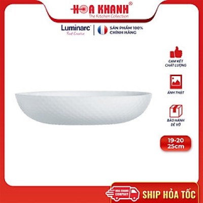Đĩa Sâu Thủy Tinh Luminarc Precious 20cm kháng vỡ, chịu nhiệt - 1 đĩa - Q1664